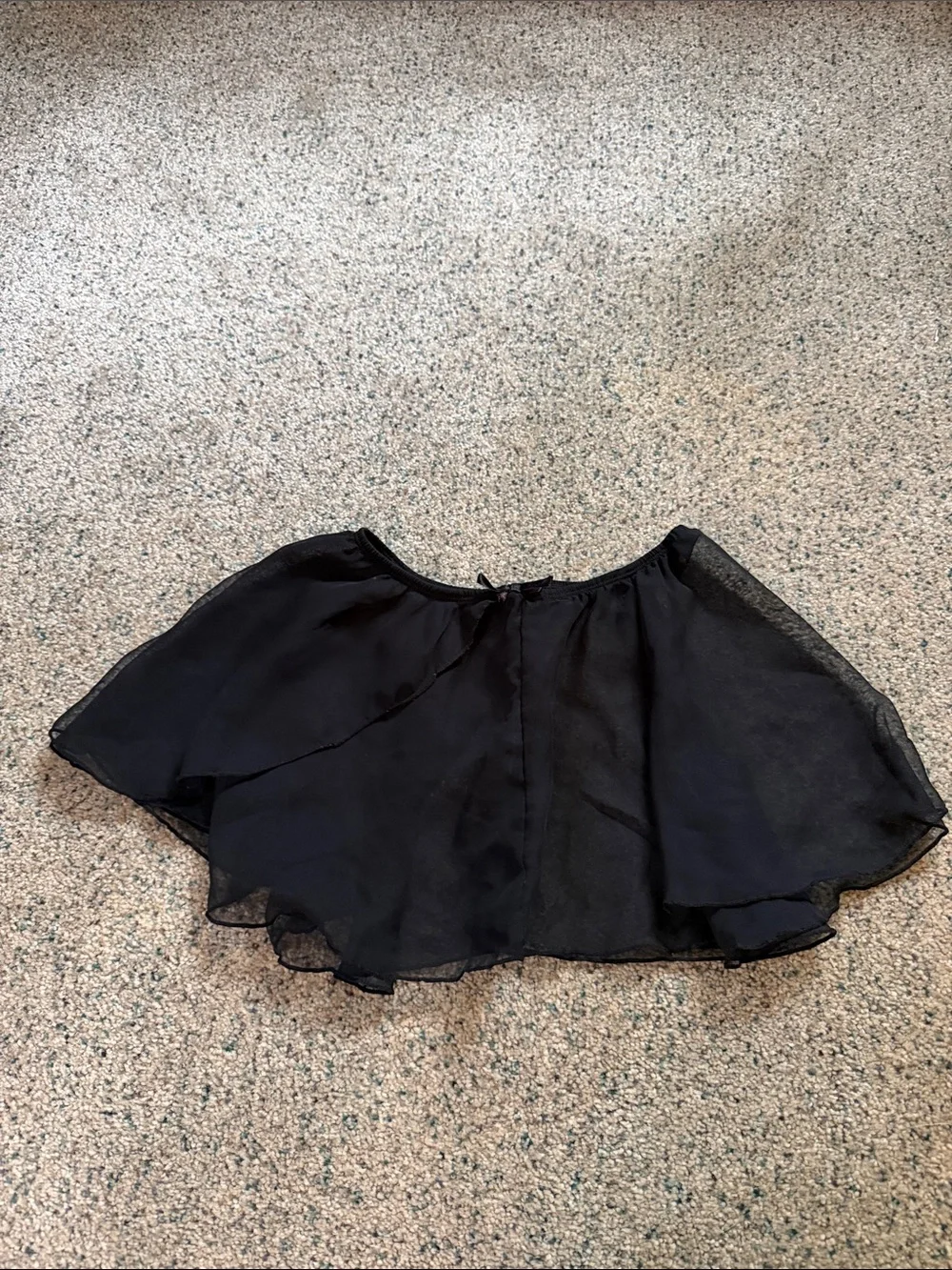 Black Chiffon Layered Girls Dance Skirt - Elegant Flowy Style